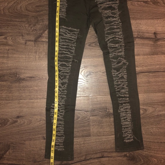 Distressed skinny jeans army green 38 - Picture 7 of 8
